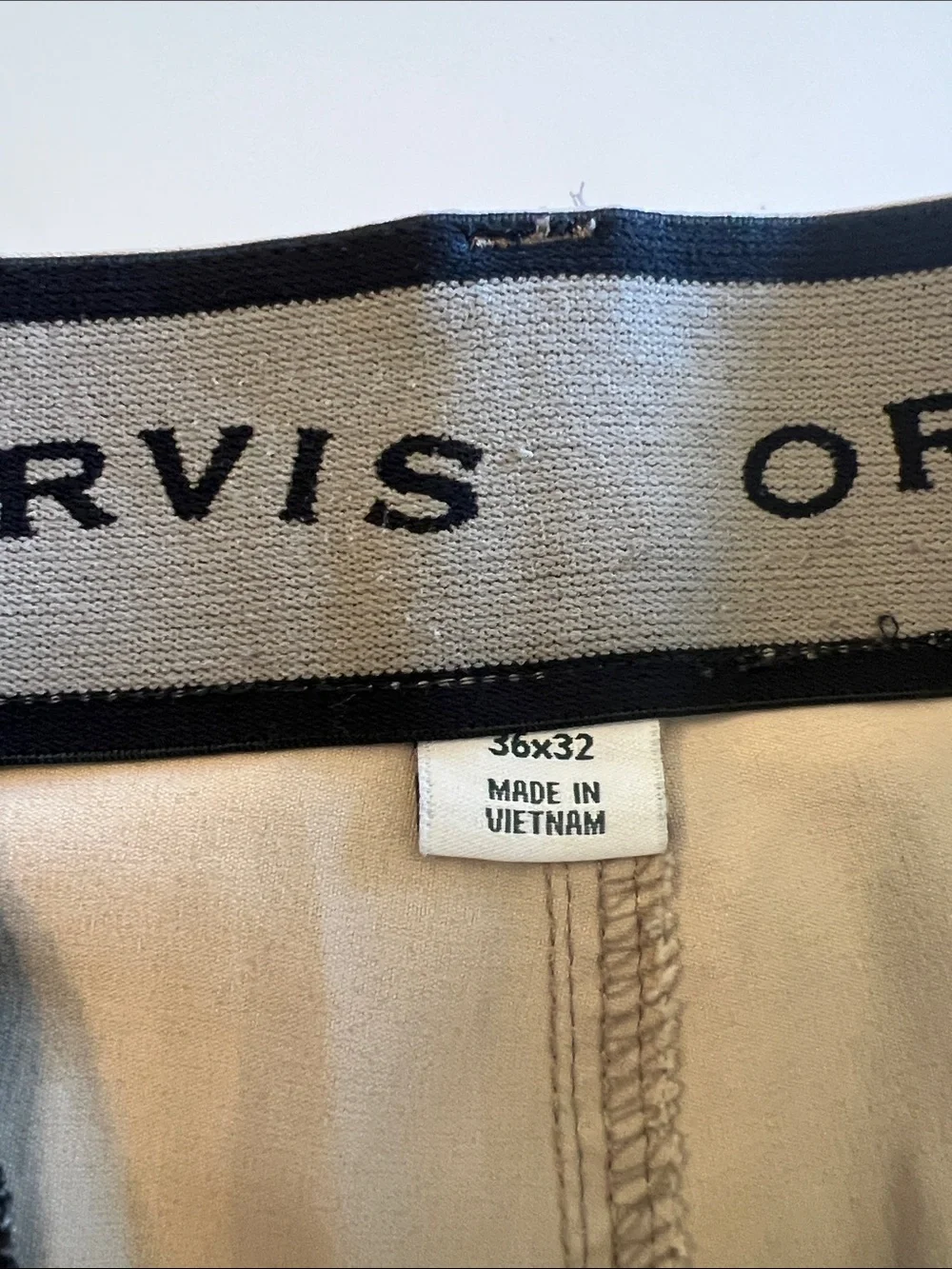 Orvis Men’s 1525905 Khaki Stretch Nylon Water Repellant Tech Pants Size 36x32